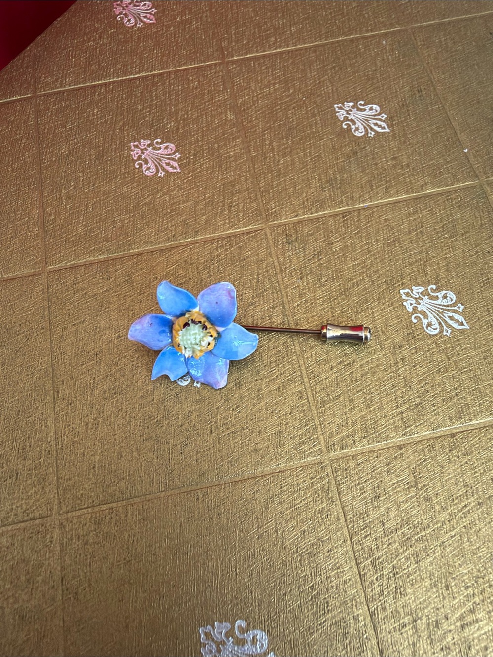 4/$50 Blue Flower Lapel stick Pin - Unbranded